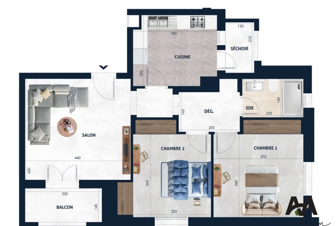 à Vendre Appartement S+2 de 110m² à AFH² Mrezga Nabeul